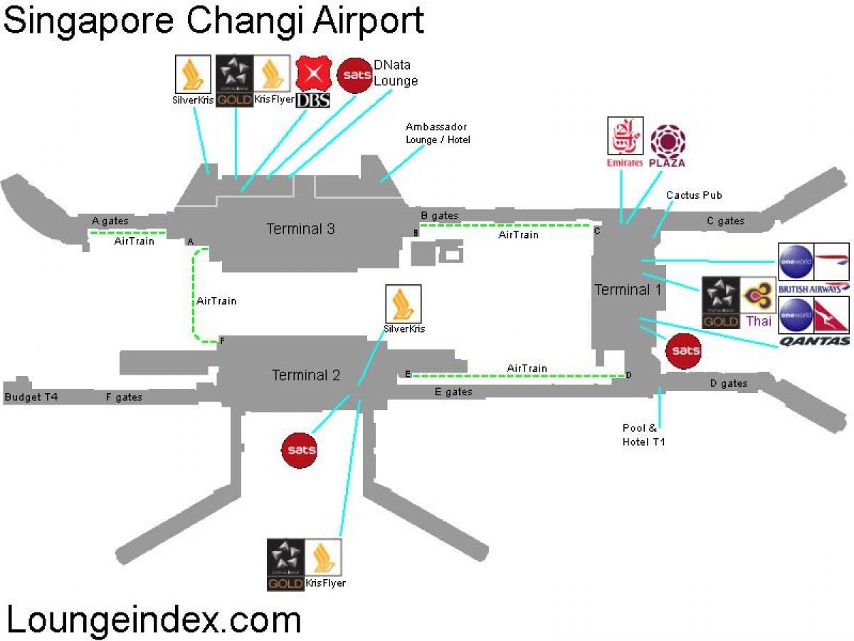 bản đồ của sân bay Singapore