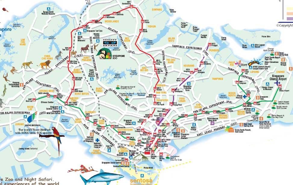 bản đồ đường của Singapore