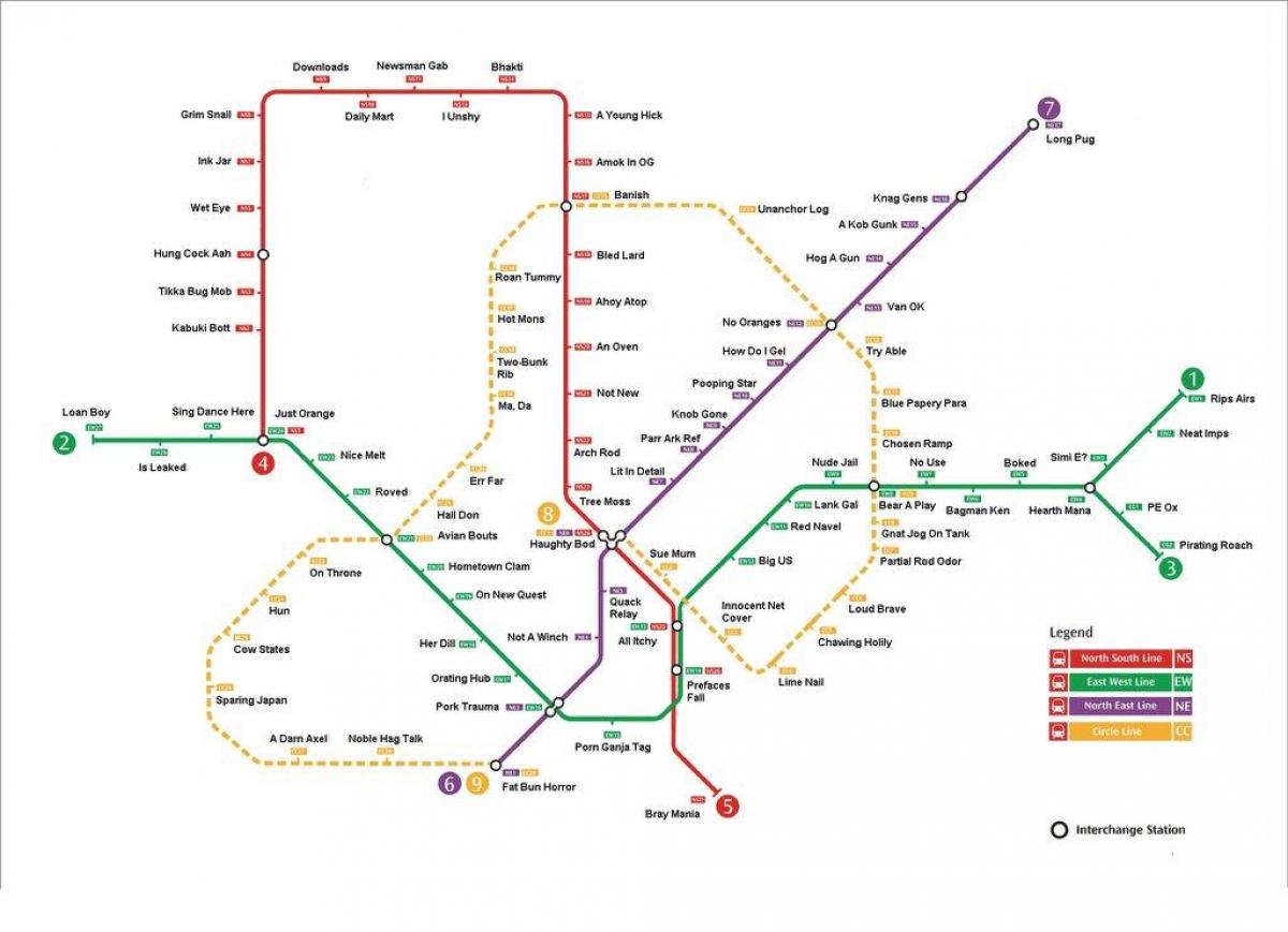 Singapore ga tàu điện ngầm bản đồ