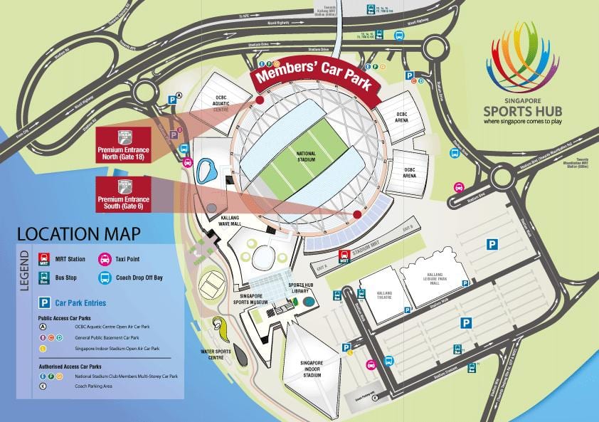 sân vận động tàu điện ngầm bản đồ Singapore