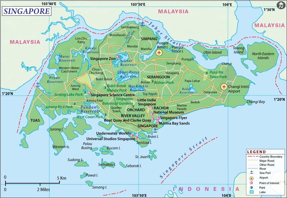 bản đồ của thành phố Singapore