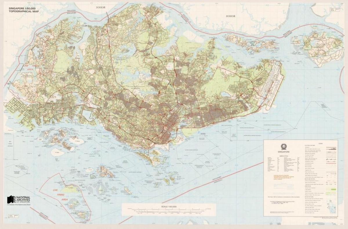 bản đồ của Singapore địa hình