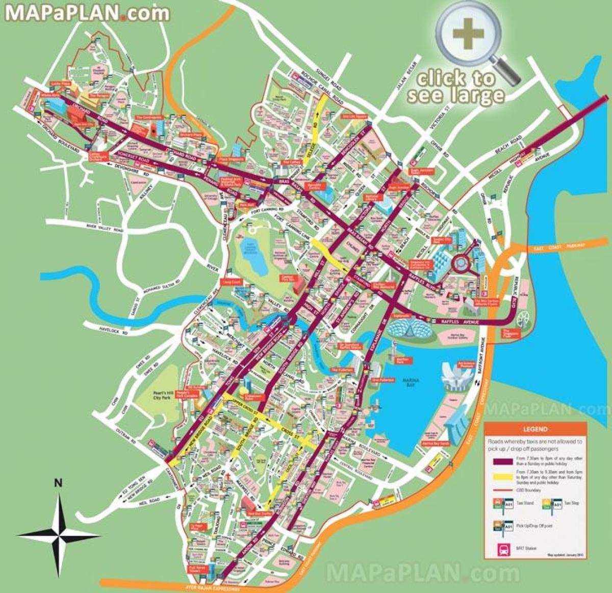 Singapore điểm du lịch bản đồ