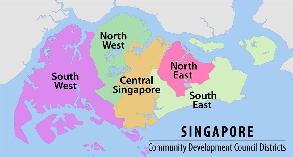 bản đồ của Singapore khu vực