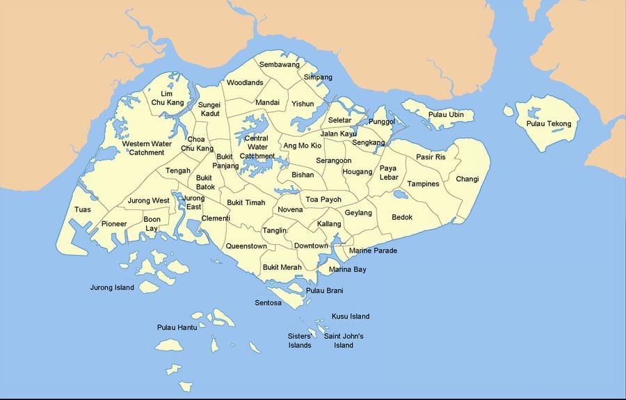 bản đồ của Singapore nước