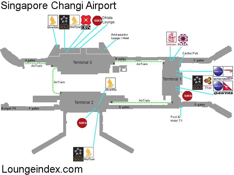 bản đồ của sân bay Singapore