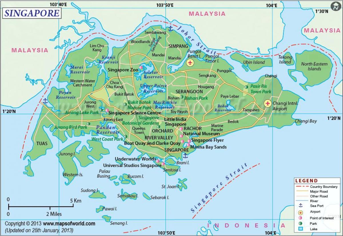 Singapore trong bản đồ