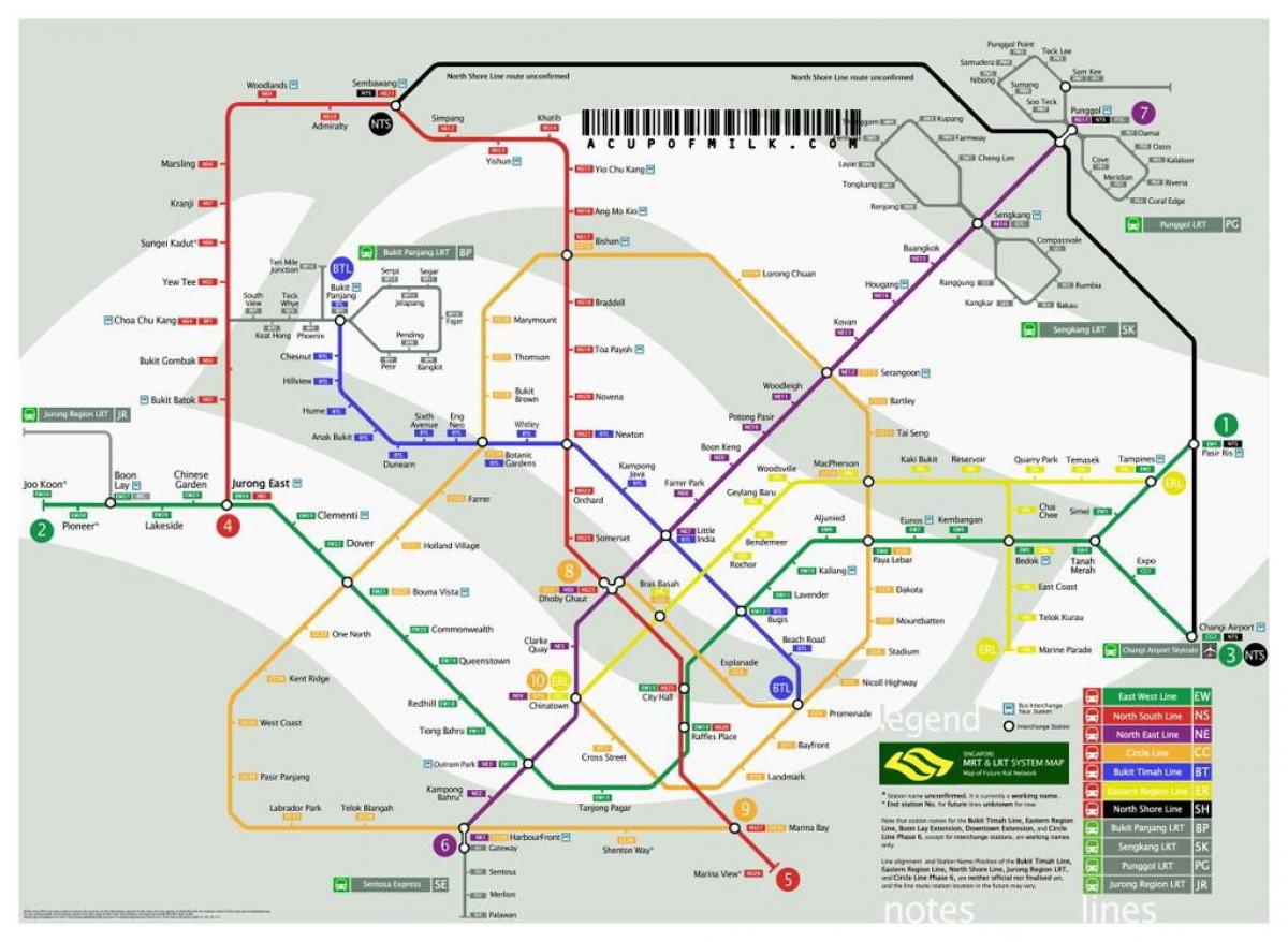 tàu điện ngầm bản đồ Singapore 2017