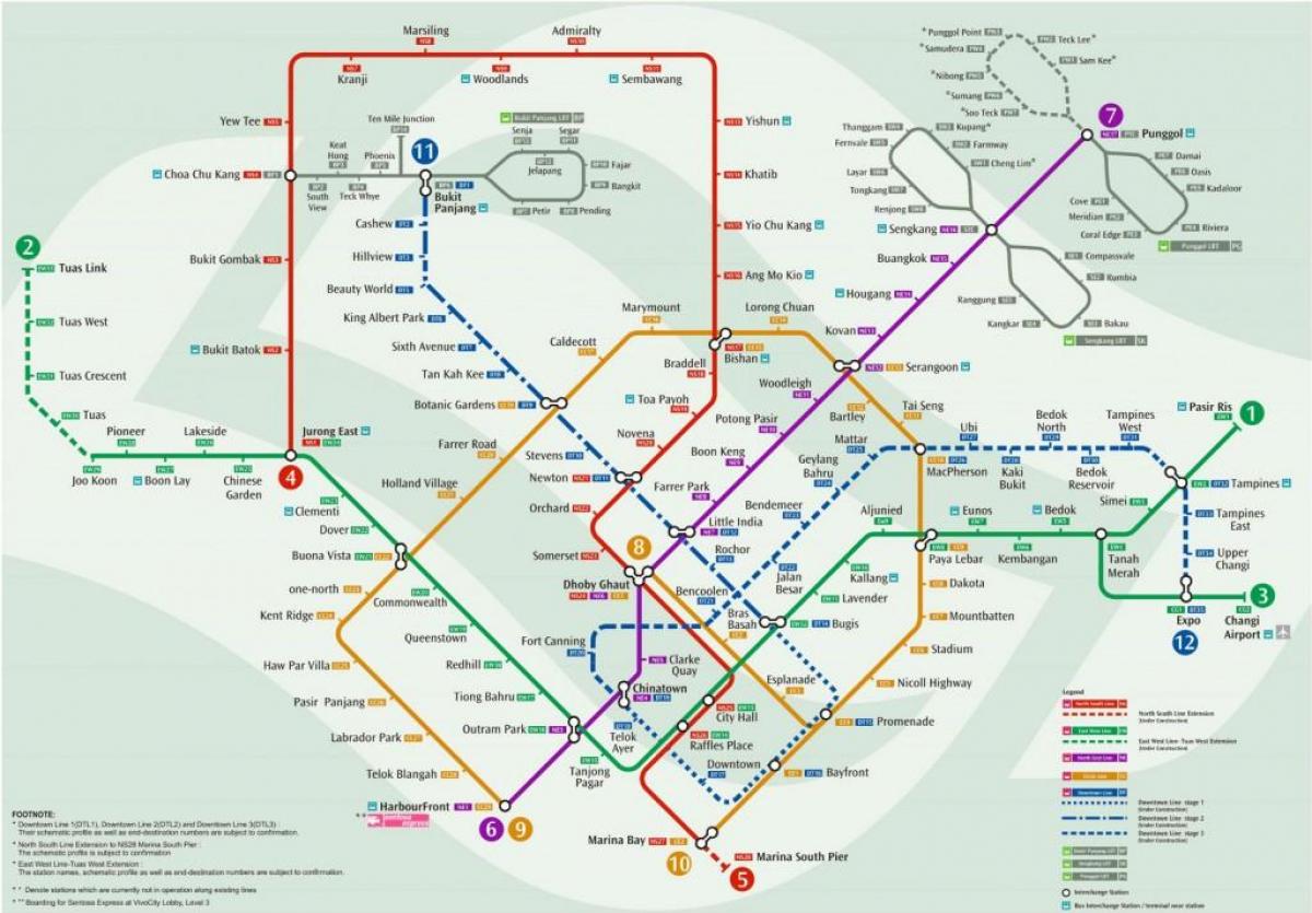 bản đồ của tàu điện ngầm Singapore