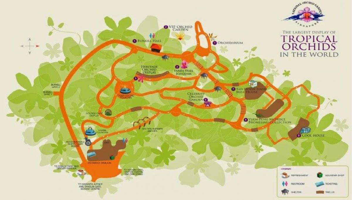 Singapore vườn bách thảo bản đồ