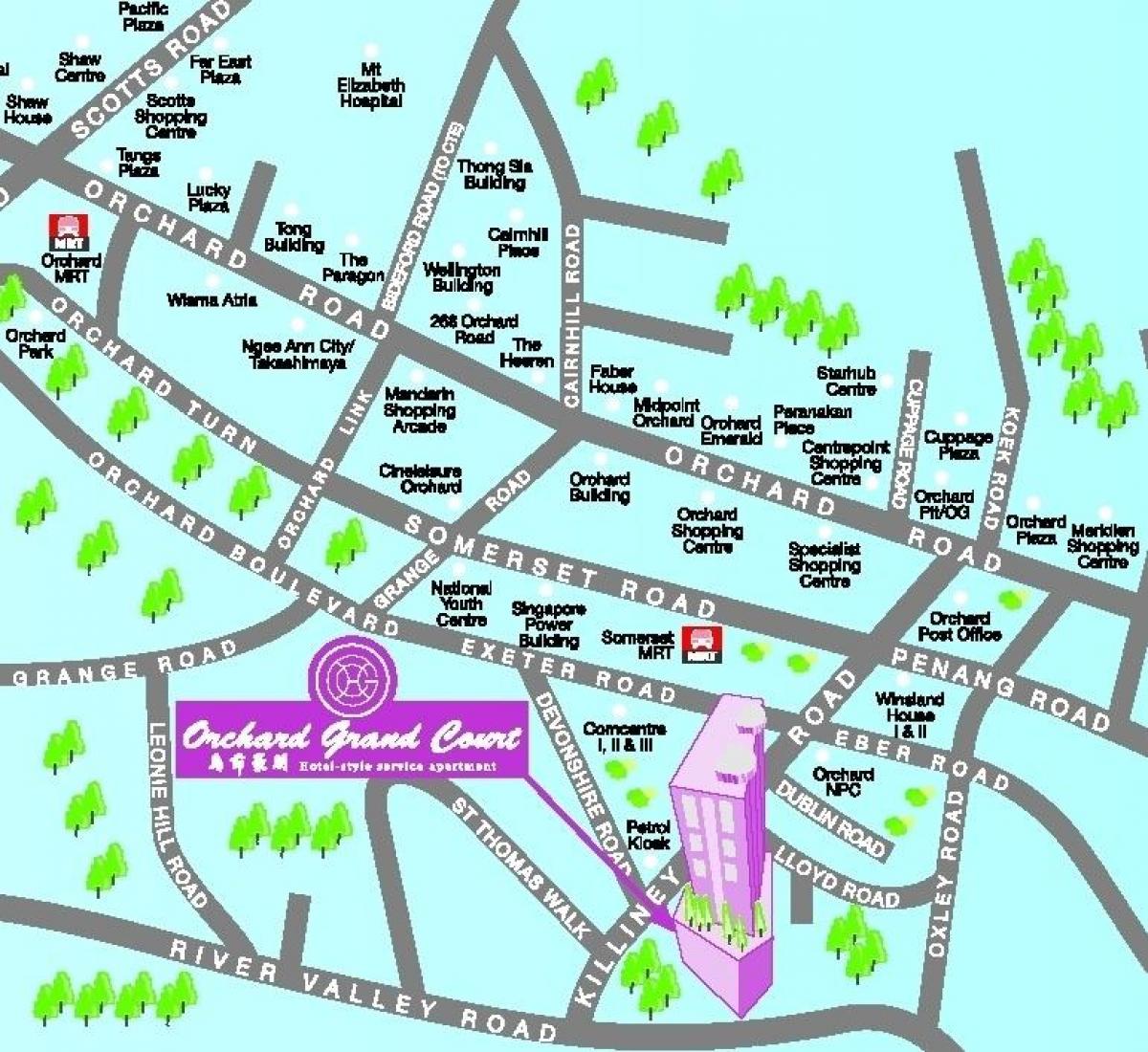đường orchard Singapore bản đồ