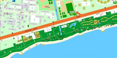 Bản đồ của đông chi phí công viên