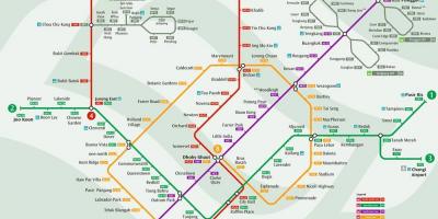 Hệ thống tàu điện ngầm bản đồ Singapore