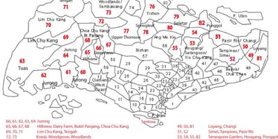 Singapore mã bưu bản đồ