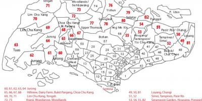 Singapore mã bưu bản đồ