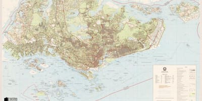 Bản đồ của Singapore địa hình