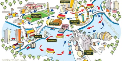 Singapore bản đồ cho khách du lịch