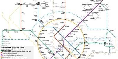 Singapore hệ thống tàu điện ngầm bản đồ