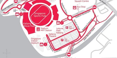Bản đồ của trung tâm thể thao Singapore